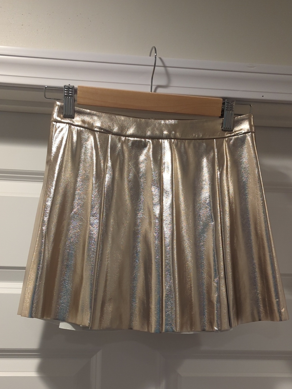 Crewcuts Metallic Pleated Mini Skirt - Gold